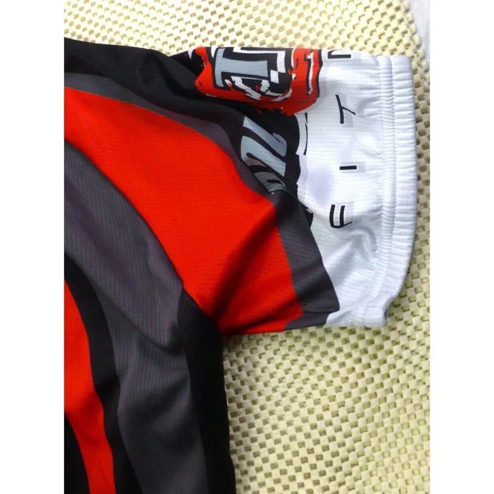 One-To-One Fitness Cycling Jersey Mens Red Black Graphic Mercedes-Benz BCZ - Picture 12 of 15
